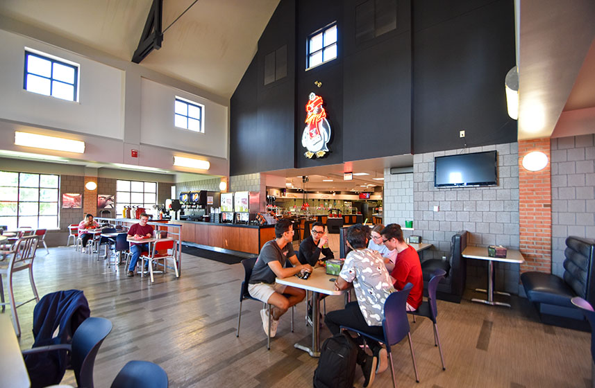 students at christman dining commons