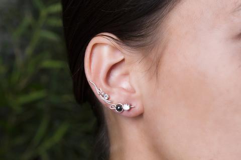 Women's ear with handmade earring