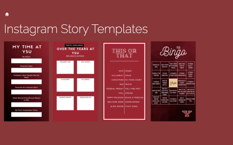 A screenshot of four instagram story templates