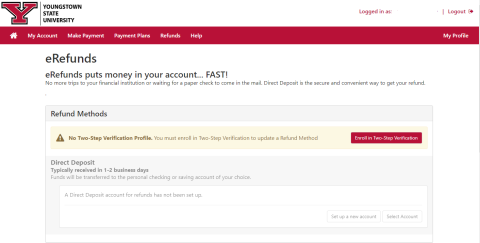 Enroll in Two Step Verification