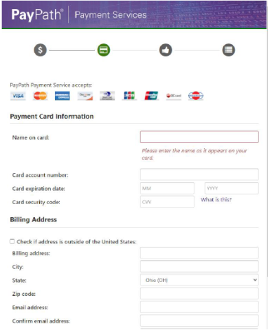 Enter in your credit card information