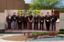 Students and faculty with Youngstown State University’s Civil and Construction Engineering Technology program pose at the Ohio Contractors Association Annual Estimating Competition