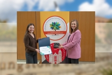 Anna Morgione receiving the Ping Award