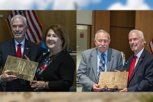 President Bill Johnson presents the 2026 Heritage Award to Ronald Shaklee and Betty Jo Licata