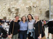 Students at the Western Wall in Israel