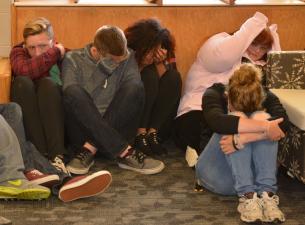 YSU resident assistants undergo active shooter training at Cafaro House residence hall.