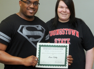 Sister Jerome’s Mission College Scholarship winners Kevin D. Talley Jr., and Sarah L. Ludwick