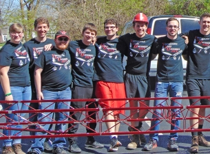 Members of the YSU team at  the regional ASCE Student Steel Bridge Competition