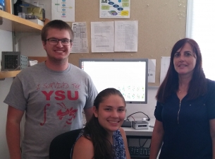 Tyler Leibengood, Alexandra Ballow and Alina Lazar in the Lawrence Berkeley National Laboratory.