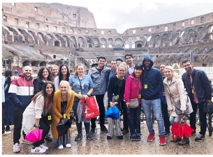 Participants in WCBA’s Global Learning Experience earlier this spring in Italy included, from the le