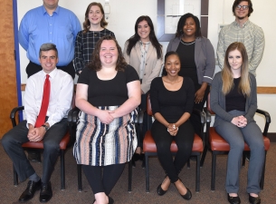 YSU students participating in the 2019 Nonprofit Leadership Summer Honors Internship Program are, fr