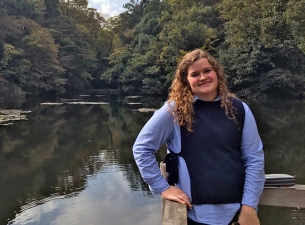 YSU senior Emily Henline at one of the lakes at Changdeokgung Palace in Seoul, South Korea. 