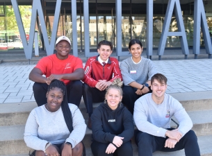 Students gathered outside of Williamson Hall