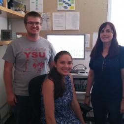 Tyler Leibengood, Alexandra Ballow and Alina Lazar in the Lawrence Berkeley National Laboratory.