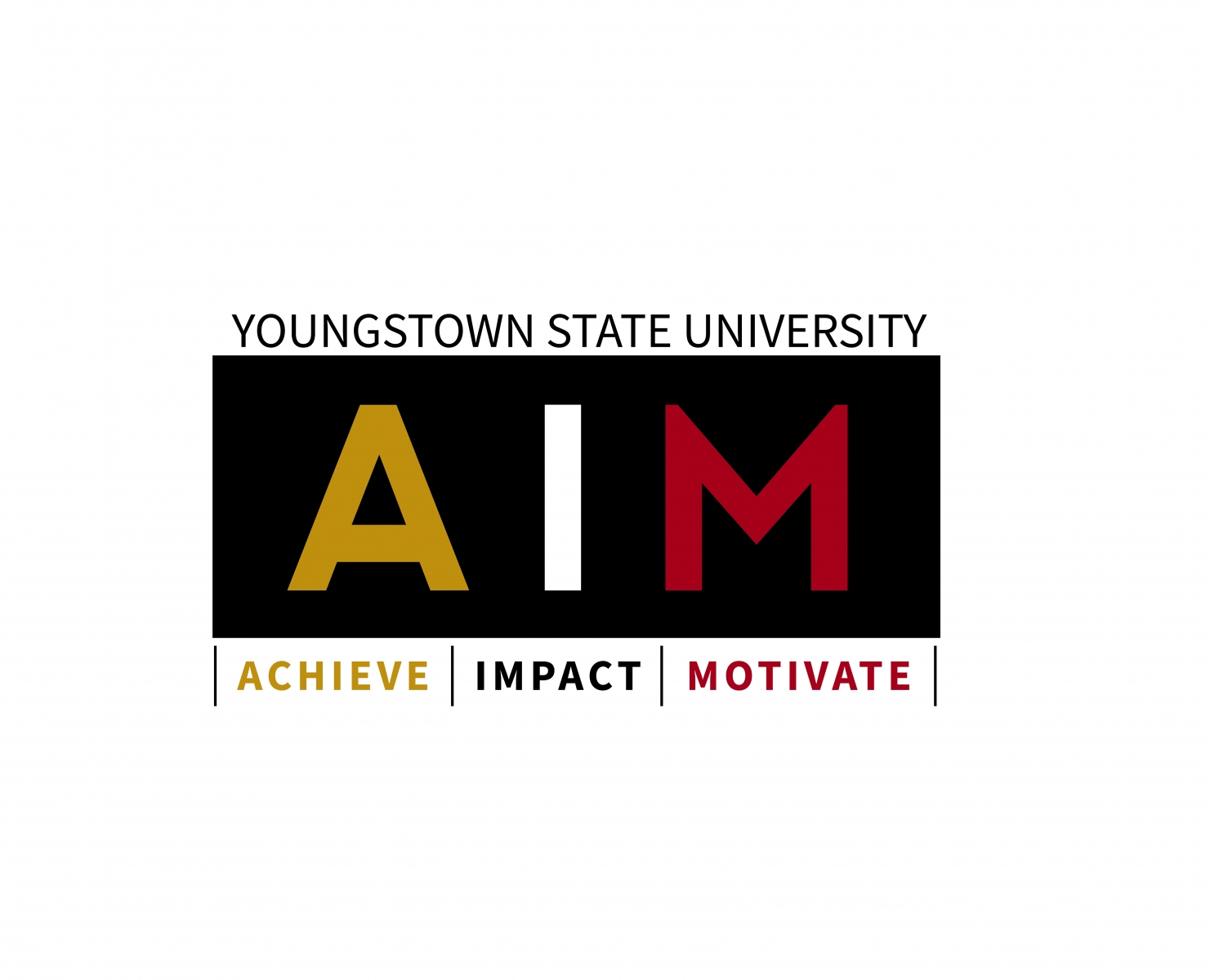 AIM logo, Youngstown State University, AIM, Achieve, Impact, Motivate