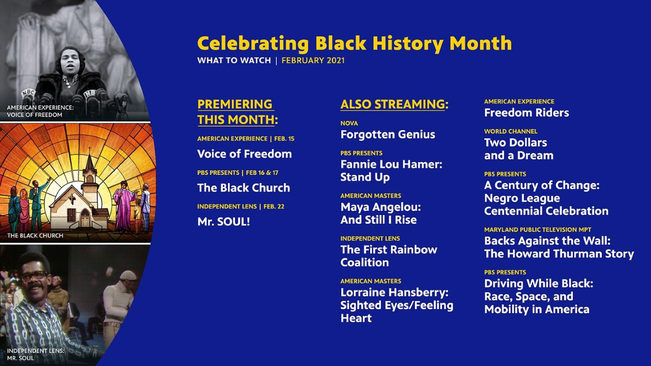 A flyer showing list of events for black history month