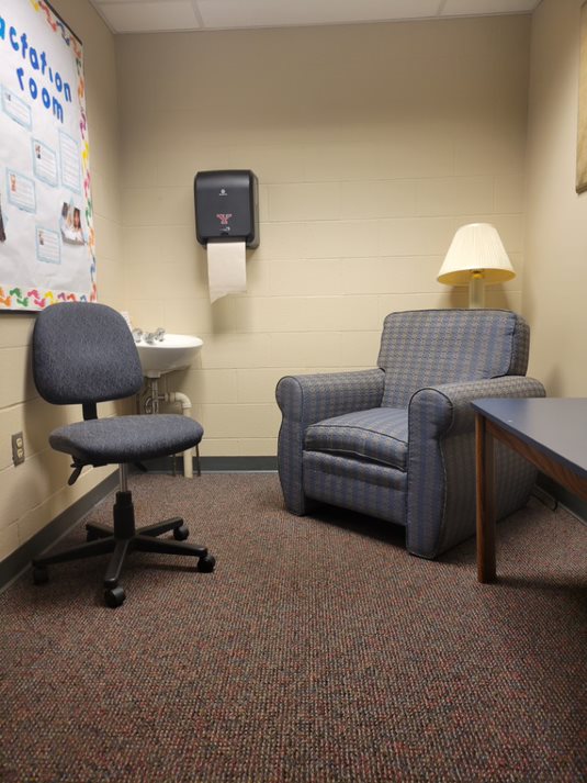 Photo of a lactation room on campus