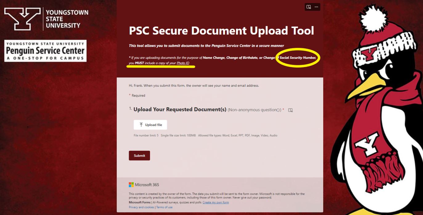 PSC Secure Document Upload Tool