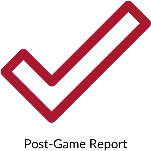Check Mark Icon that will take you to the post-game report