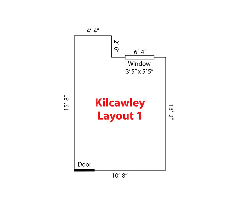 Kilcawley room layout 1 with 1 window