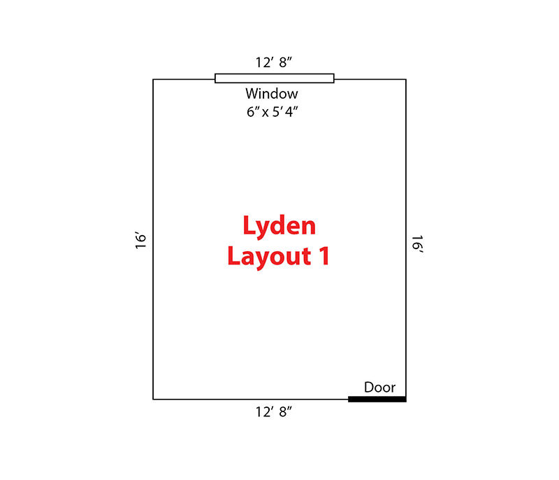 Lyden layout 1 | 16' by 12' 8"  with a window