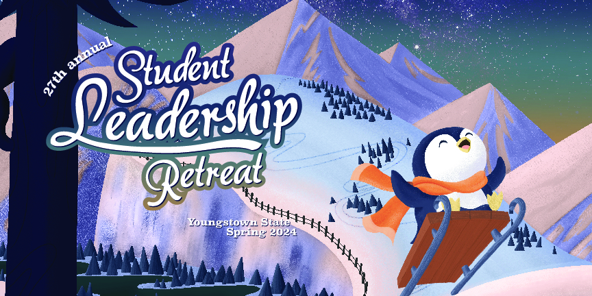 Text: 27th Annual Student Leadership Retreat Youngstown State University