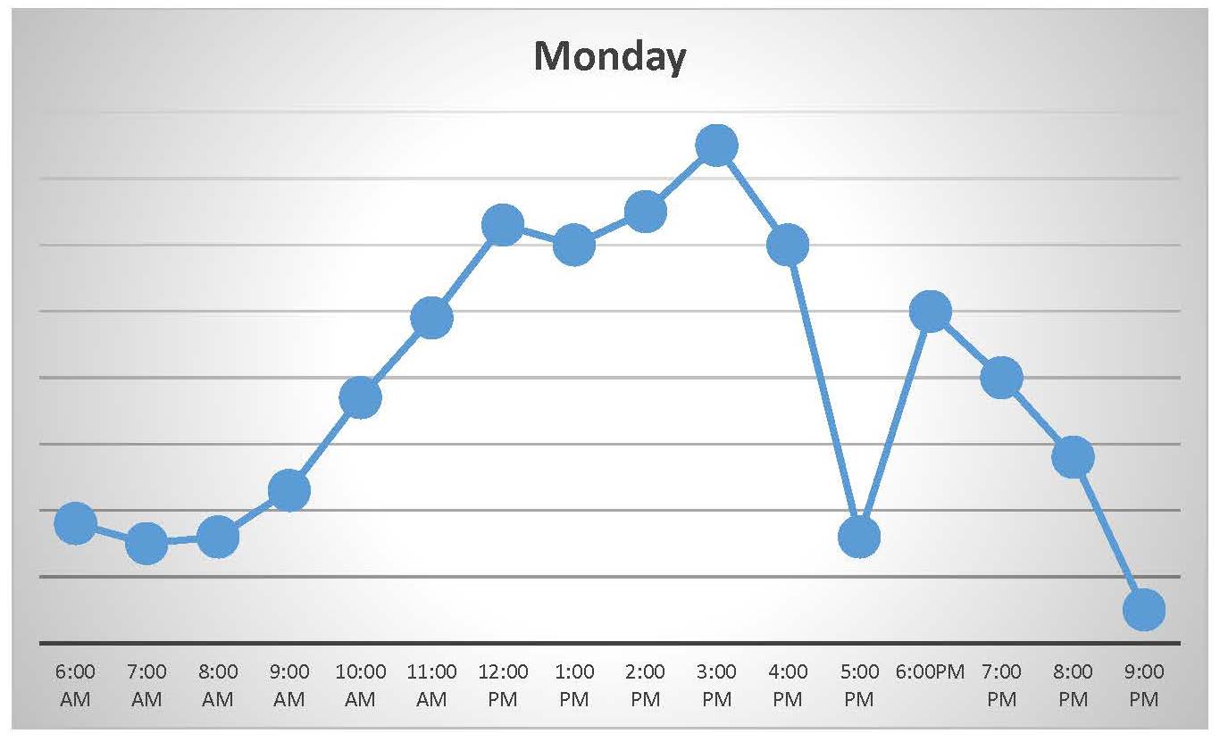 Monday usage at the rec