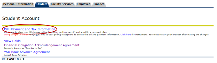 link for Bill Payment and Tax Information
