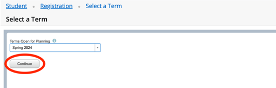 Select the term from the drop down menu